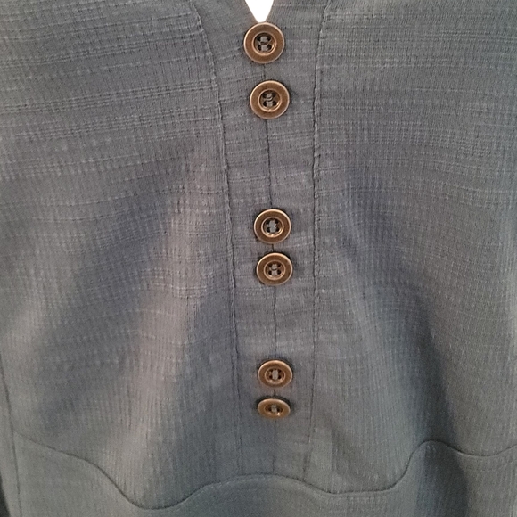 JANE + DELANGEY - 1X V Neck Rustic Blue Blouse - Picture 4 of 9